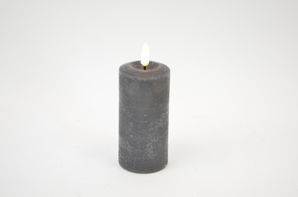 DEKOFlorale Rustikale Real Flame LED-Kerze Schwarz 5 x 10 cm