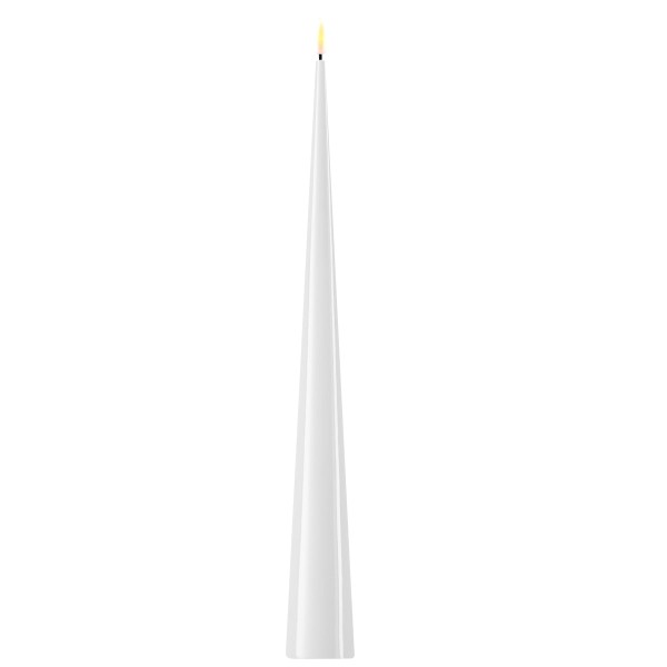 Deluxe Homeart Real Flame LED Kegelkerze 5 x 38 cm Weiß