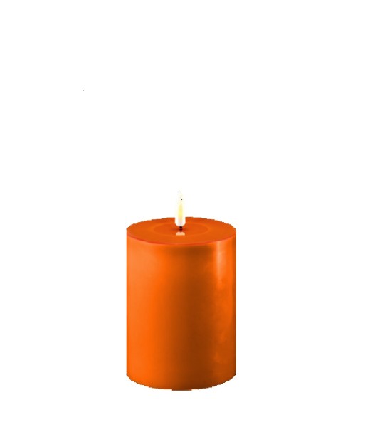 Deluxe Homeart Real Flame LED Stumpenkerze 7,5 x 10 cm Orange