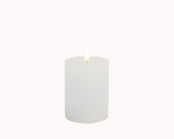 DEKOFlorale Rustikale Real Flame LED-Kerze Weiß 7,6 x 12 cm