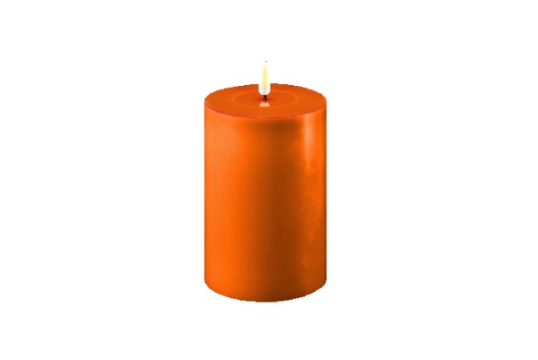 Deluxe Homeart Real Flame LED Stumpenkerze 10 x 15 cm Orange