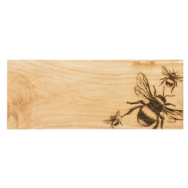 Scottish Eiche Servierbrett groß - Biene 60 x 25 cm