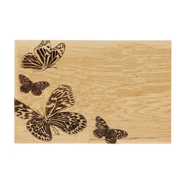 Scottish Eiche Servierbrett 30 cm - Schmetterlinge 30 x 20 cm