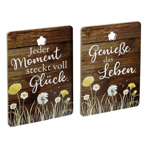 Gilde MDF Weisheit "Glück + Genieße", Motiv Blumenwiese