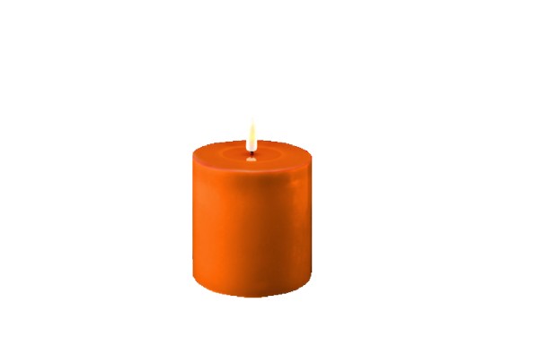 Deluxe Homeart Real Flame LED Stumpenkerze 10 x 10 cm Orange